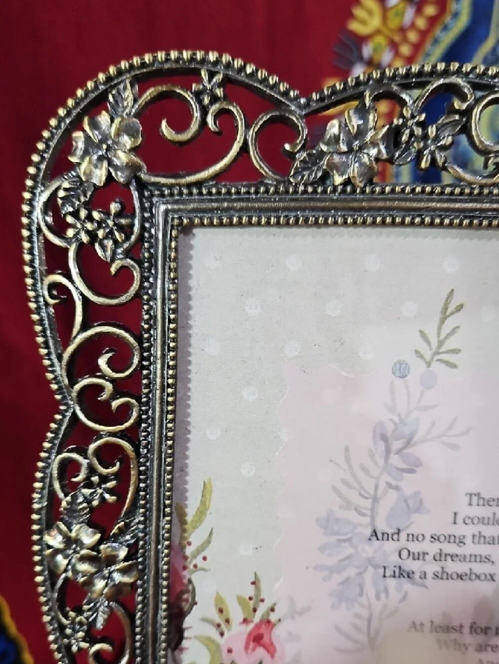 Beautiful Ornate Silver Decorative Baroque Style Rose & Filigree Picture Frame